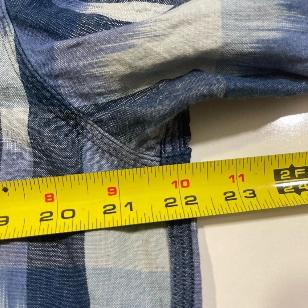 Y2K 2000s Aztec Ralph Lauren Linen Blend Button-Down Shirt